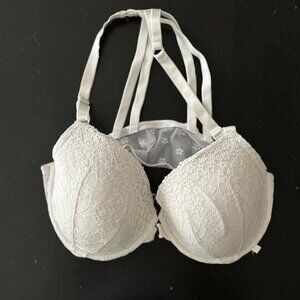 Victoria's Secret Lined Demi Racerback Demi Bra - White 38D